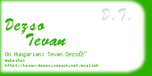 dezso tevan business card